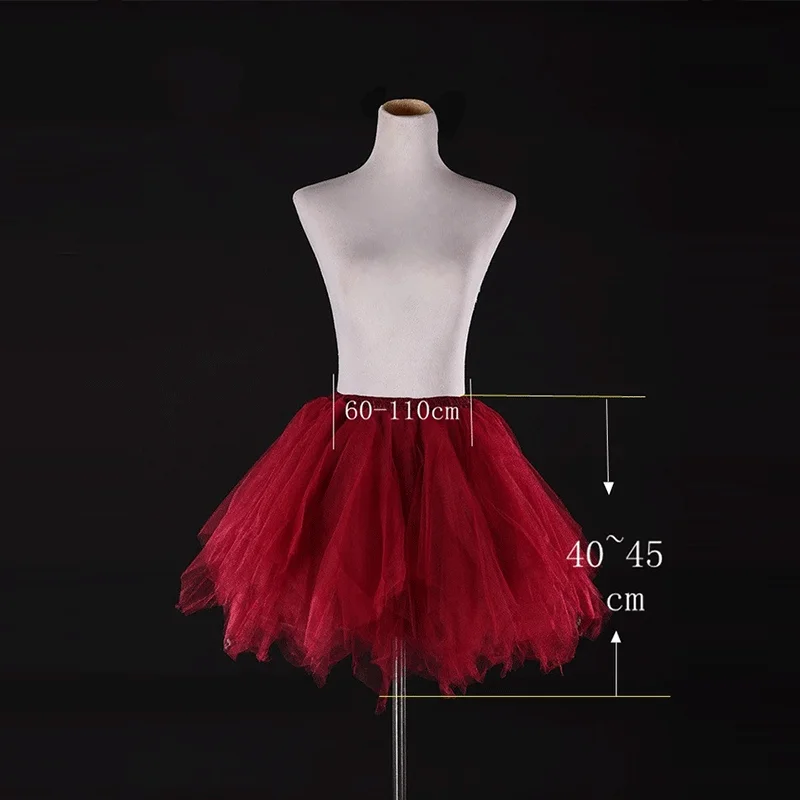 Tulle Wedding Accessories Petticoat Short Slip Dress Red and White Tutu Puffy Skirt Rockabilly Crinoline for Girl petticoat skirt petticoat underskirt wedding underskirt lolita petticoat flower girl underskirt wedding petticoat vintage underskirt tulle tutu skirt