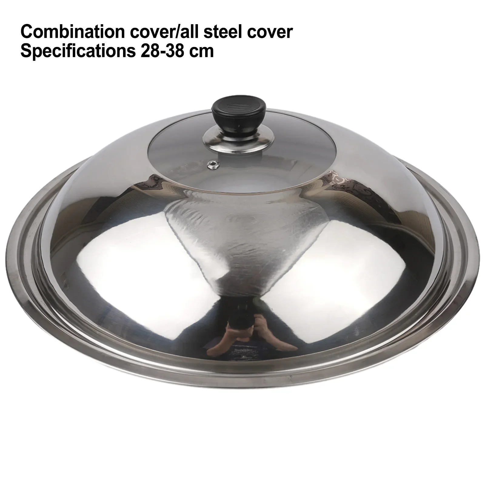 Saucepan Wok Frying Lid Cooking Utensils Pot Cover Wok Lids Stainless Steel 40cm / 15.7" Glass Construction Pot Cover