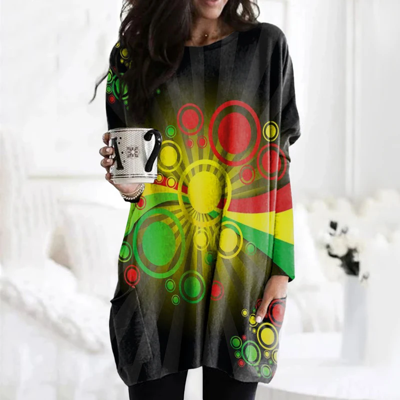 2022 Autumn And Winter New, Long Hoodless Sweatshirt, 3d Printing ...