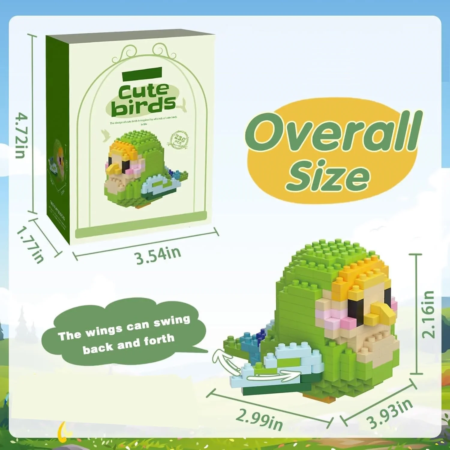Building Block Toy Cute Parrot Birds Micro Blocks Cockatiel Budgerigar DIY Assembled Pigeon Macaw 3D Model Mini Figure For Kids