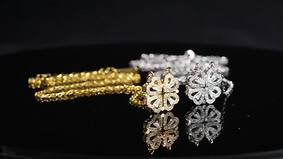 Lucky in Love – Four Leaf Clover Necklace for Women - Stainless Steel Jewellery