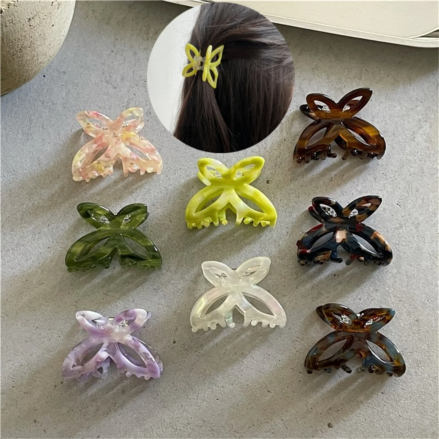

Trendy Colorful Animal Butterfly Clamp Crab Hair Claws For Women Girls Acrylic Hairpin Hair Clip Barrettes Hair Accessories 2023