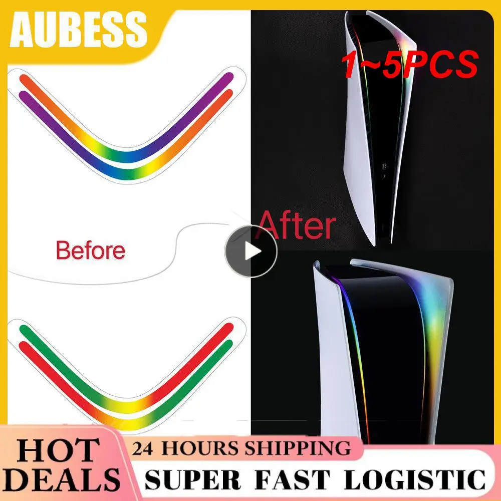 1 ~ 5 Pezzi Per Ps5 Host Light Bar Rainbow Gradient Sticker Decalcomanie Autoadesive Led Lightbar Luminoso Per Playstation5 Game