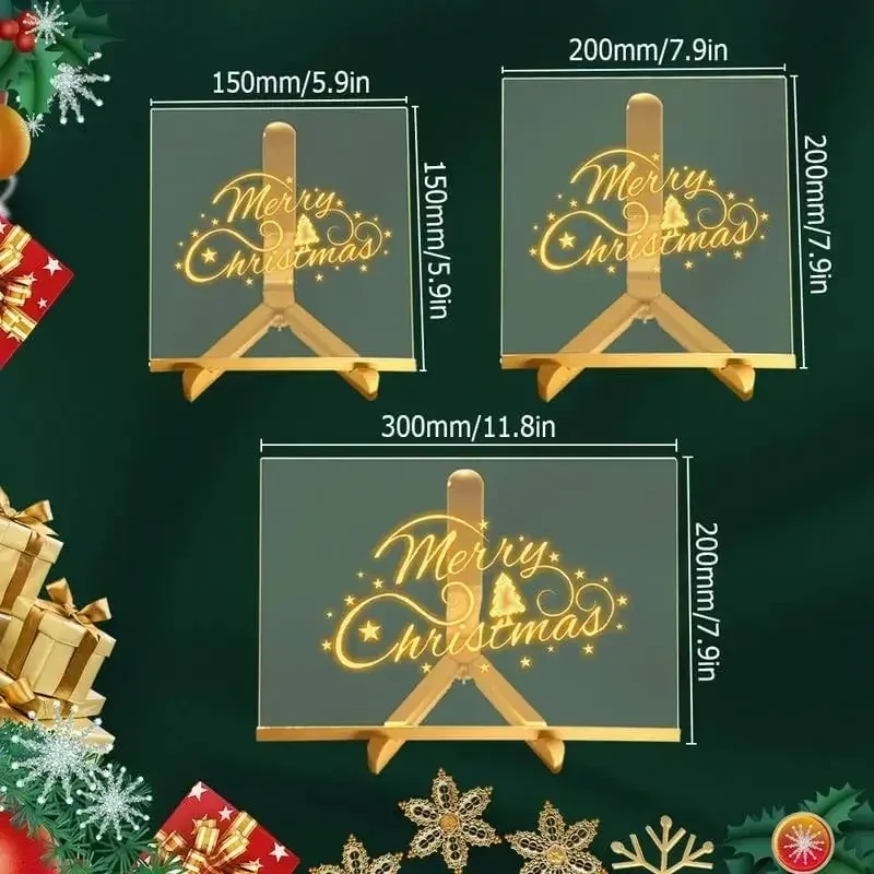 LED Drawing Board for Kids Magic Light Blackboard with Night Lamp Reusable Acrylic Message Doodle Toy Art Montessori Kids Gift