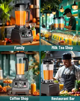 Professional Blender, Commercial Blender for kitchen Max 1800W High Power Home and Commercial with Timer 6