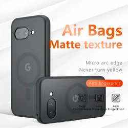 Luxury Thin Translucent Phone Case with Wireless Charging and Air Bag Protection for Pixel 10 Pro XL (Black)