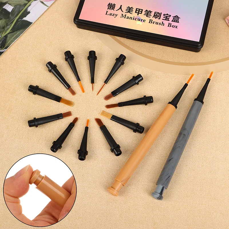 Multifunctional Nail Art Brush Liner Brush Stripe Pattern Painting UV Gel Extension Drawing Carving Pen DIY Manicure Tool