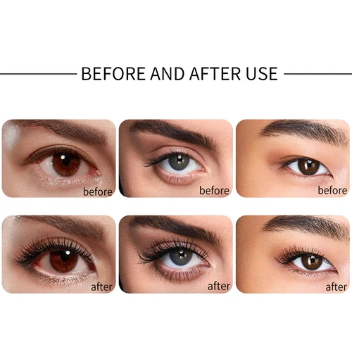 VIBELY 블랙 리퀴드 4D 실크 섬유 마스카라, 방수 리멜 마퀴아젬, 길고 두꺼운 컬링 속눈썹, 속눈썹 연장 4