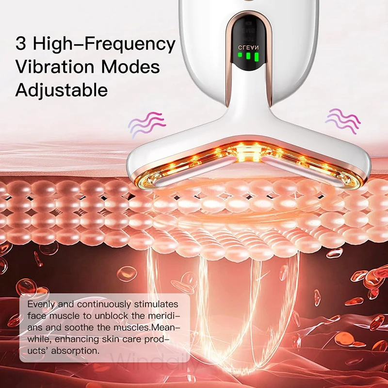 EMS Face Neck Lifting Device Vibration Facial Massager LED Light Therapy Machine Skin Tighten Wrinkle Remover Skin Care Tools
