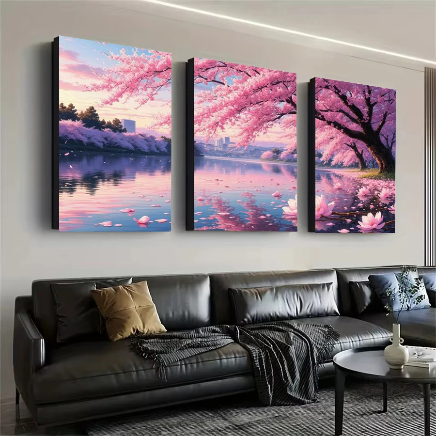 Pink Tree Diamond Triptycht 1