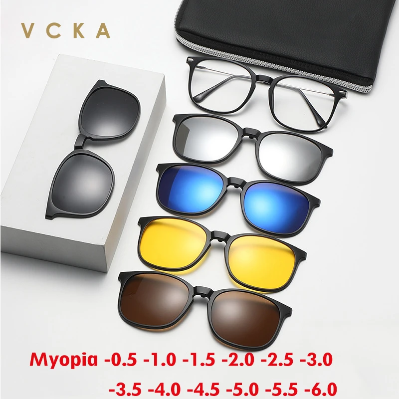 VCKA Clip Myopia Sunglasses 0.5 To 6.0 Diopter Prescription