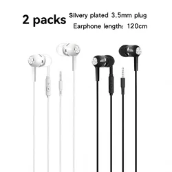 Premium Wired In - Ear Headphones with Microphone | HiFi Stereo Bass Earbuds | Sports In - line Control (White and black)