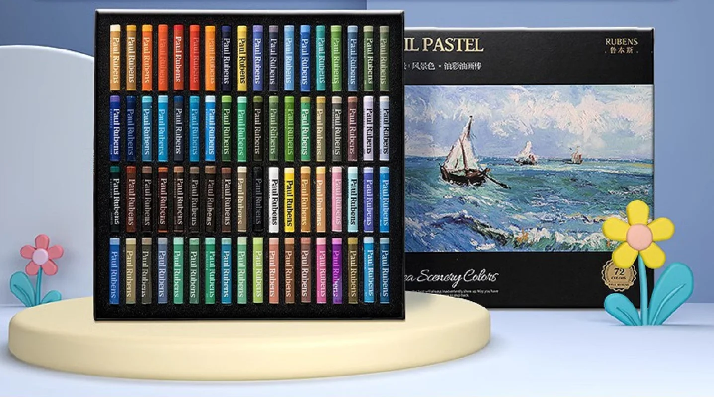 Rubens oil painting pastel 72 color artist soft crayon washable children's drawing oily wax crayon student art supplies oil pastels