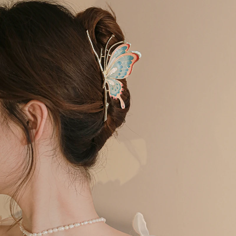 

Elegant Crab Hair Clip Butterfly Women Large Metal Claw Clip Barrette Headwear for Thick Hair for Girls Hair Accessories