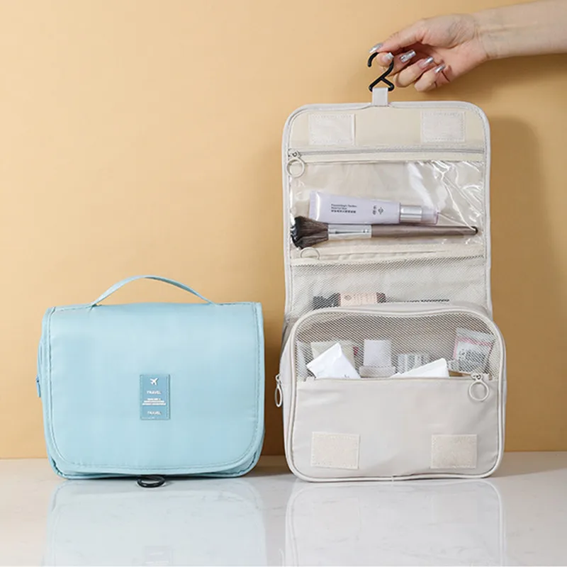 Waterproof Travel Makeup Bag – High-Quality Toiletries Organizer with Bathroom Hook, Wash Pouch for Women Storage Bags & Storage Items Beach bags