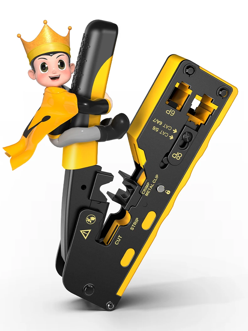 Zoerax Ethernet Crimping Tool Wire Cutter Crimper para Cat7 Cat6a Cat6 Cat5e Pass Through Conectores Rj45 - Imagem 3