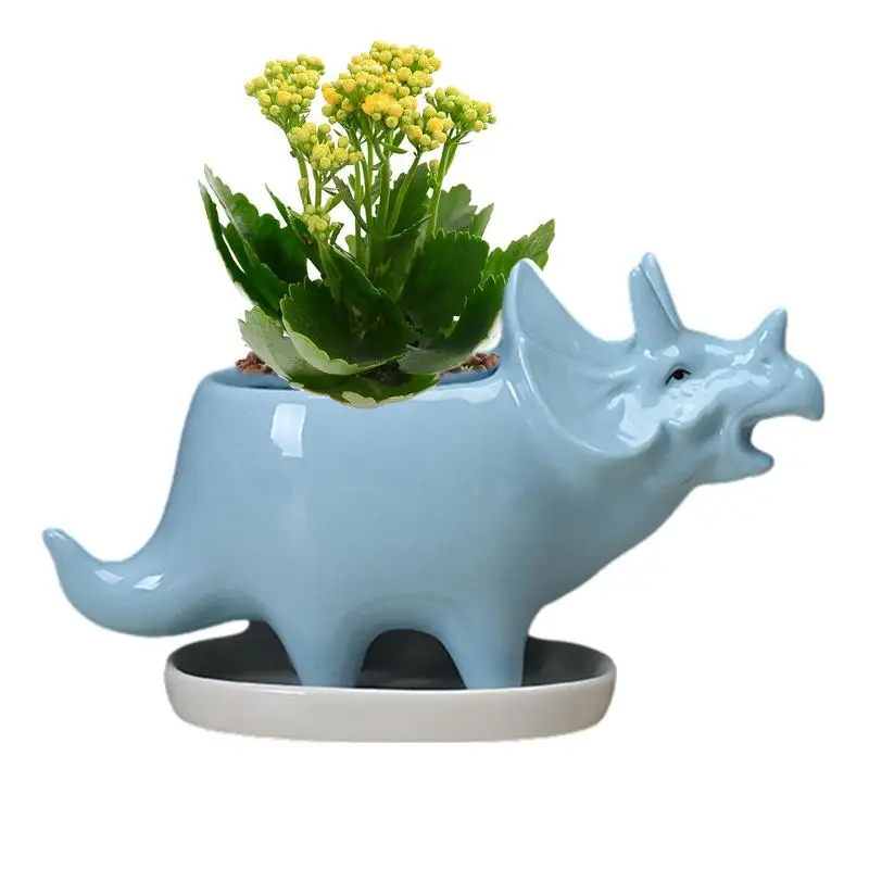 

Ceramic Succulent Planter Pots Plant Dinosaur Flower Containers Dinosaur Flower Pot Planter Art Vase For Garden Home Decoration