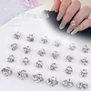 10Pcs 3D Shiny Pile Drills Nail Gem Rhinestones White Glitter Luxury Crystal Diamonds Nail Art Decorations DIY Jewelry Manicure 2