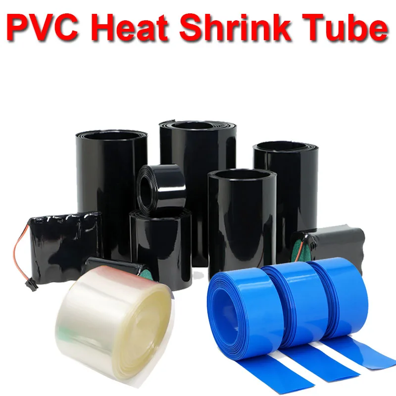 Heat Shrink Tube 25mm-200mm 18650 Lip Battery PVC Dia 16-127mm Insulated Film Wrap lithium Case Cable Sleeve