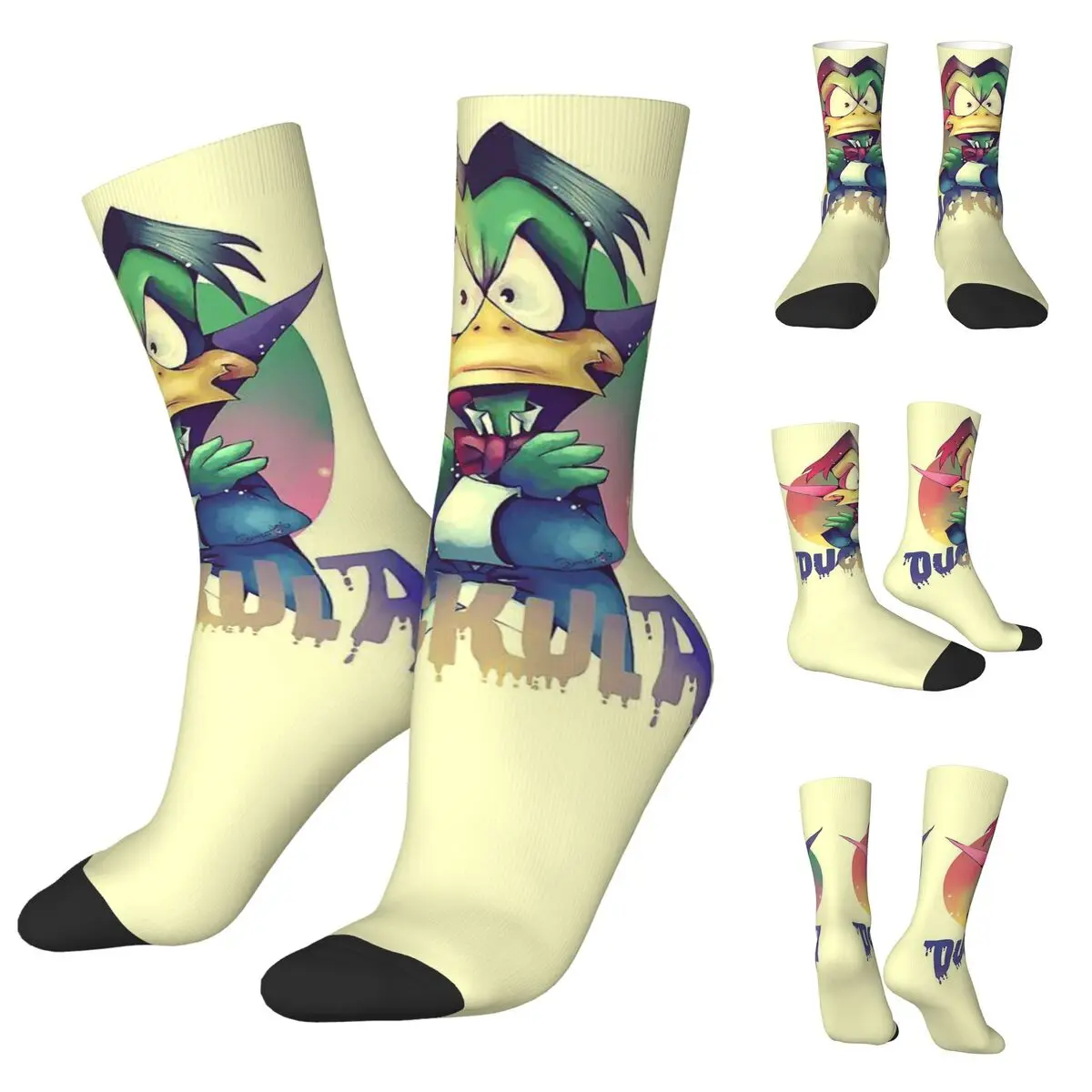 Count Duckula Vampire Lord The Castle Straight cosy Unisex Socks,Running Happy 3D printing Socks,Street Style Crazy Sock