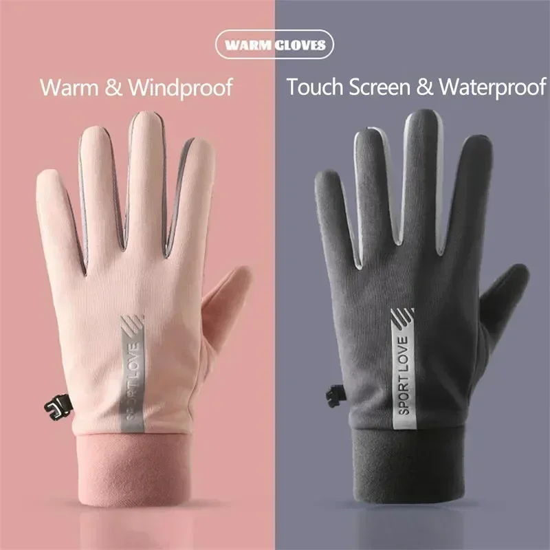 Thermal Winter Gloves for Men Women Fleece Heated Gloves Cycling Motorcycle Non-slip Waterproof Warm Outdoor Running Ski Mittens 3
