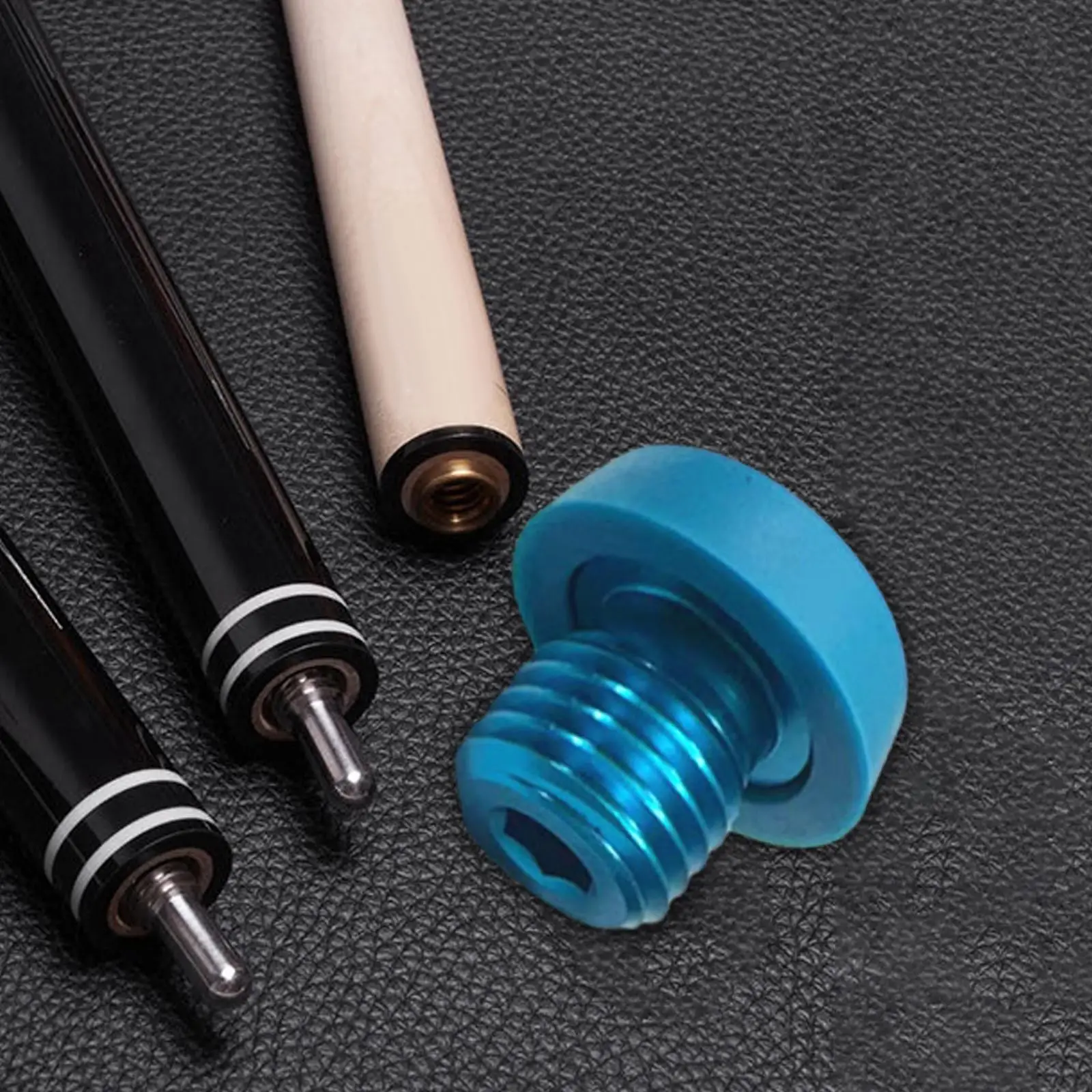 Billiard Cue Bottom Plug Protector Aluminum Alloy and Rubber Rubber Bumper