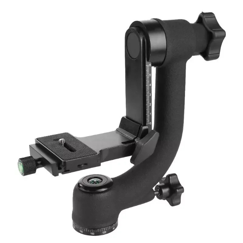 

Panoramic Gimbal Head Pan Tilt Aluminum Professional 360 Degree Tripod Head Quick Release Plate For DSLR Camera Telephoto Lens
