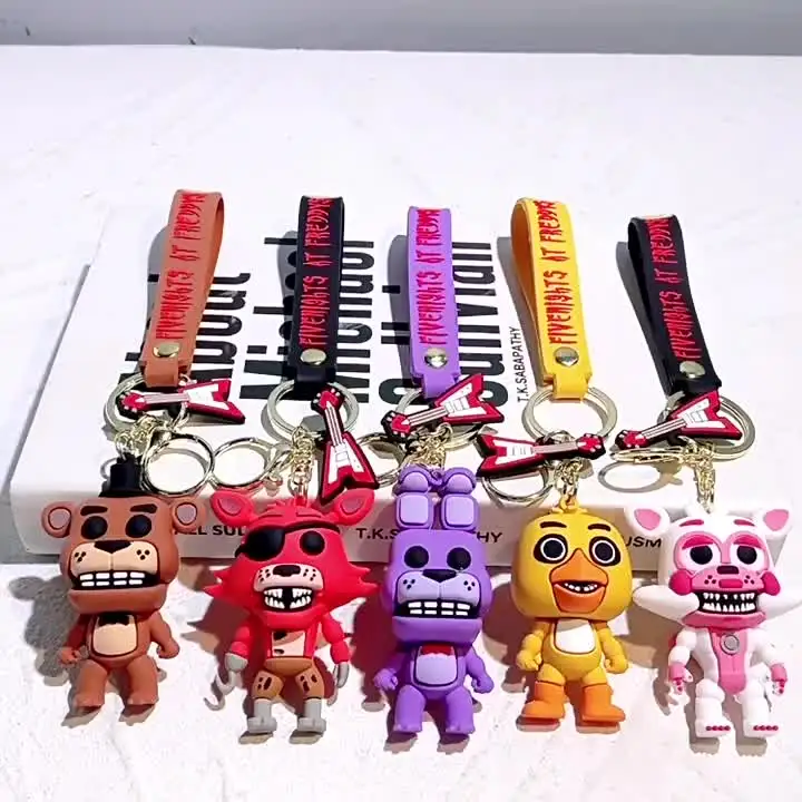 Fnaf-フレディーズ人形のキーホルダー、ゲームのキーホルダー、アニメ