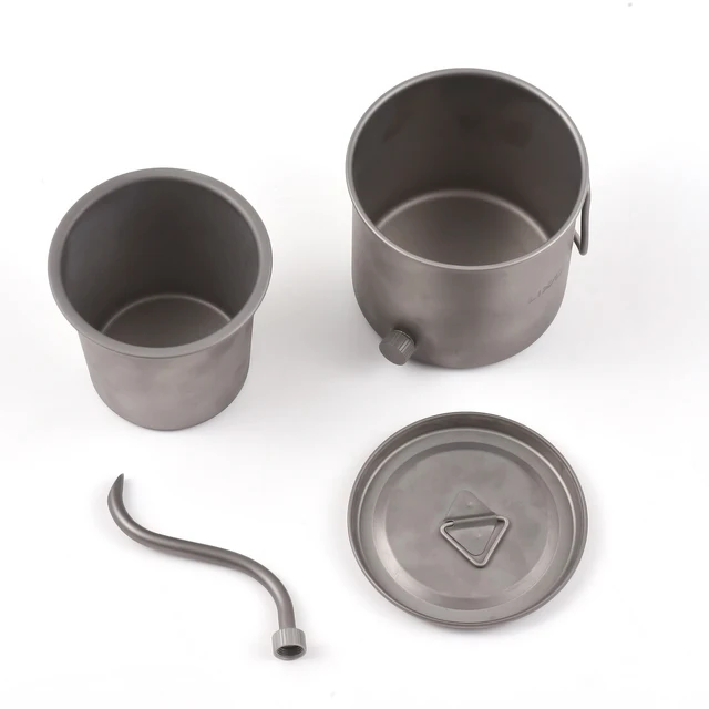 LIXADA 400ml Titanium Gooseneck Coffee Kettle – Mini Pour Over Camping Pot for Tea & Travel 3