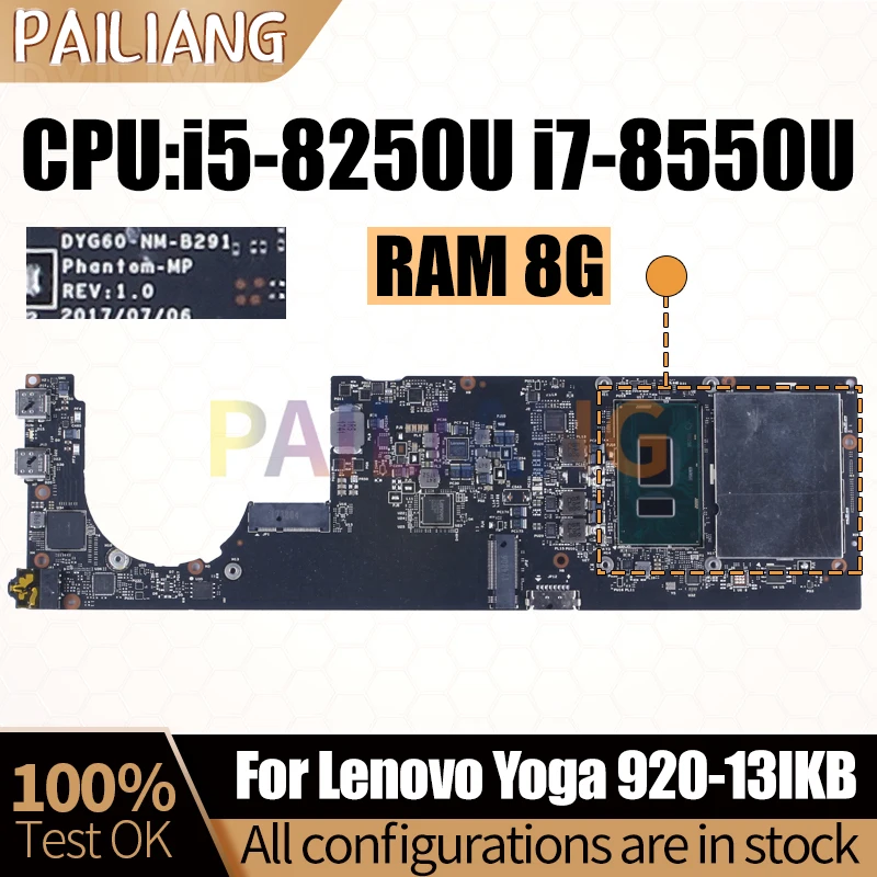 For Lenovo Yoga 920-13IKB Notebook Mainboard Laptop NM-B291