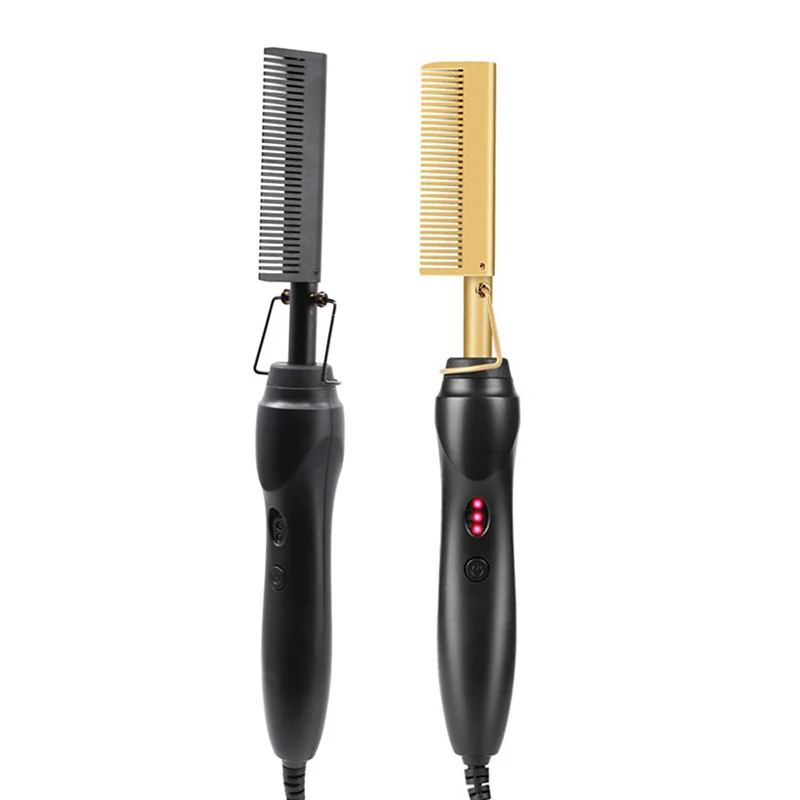 Professional Hair Straightener Flat Iron Hot Heating Comb Straightener Hair Smoothing Brush Corrugation Curling Iron Styler 5