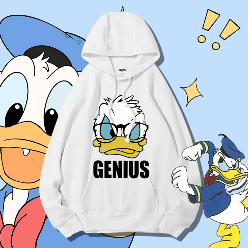 

Disney Donald Duck Hoodie Tide Brand Men 2024 New American Retro Loose Teenage Clothes Coat