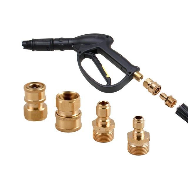 Sárgaréz M22 Gyorskioldó Csatlakozó Férfi Női Szálak Adapter A Nagynyomású Mosó Tömlőhöz És Kimenethez