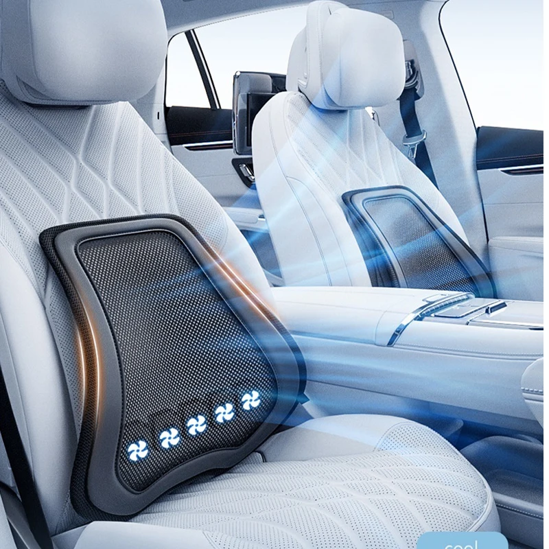 자동차 요추 등 지지대 척추 자세 교정 등 베개, 자동차 트럭 좌석용 멋진 자동차 쿠션, 5 팬 블로잉 