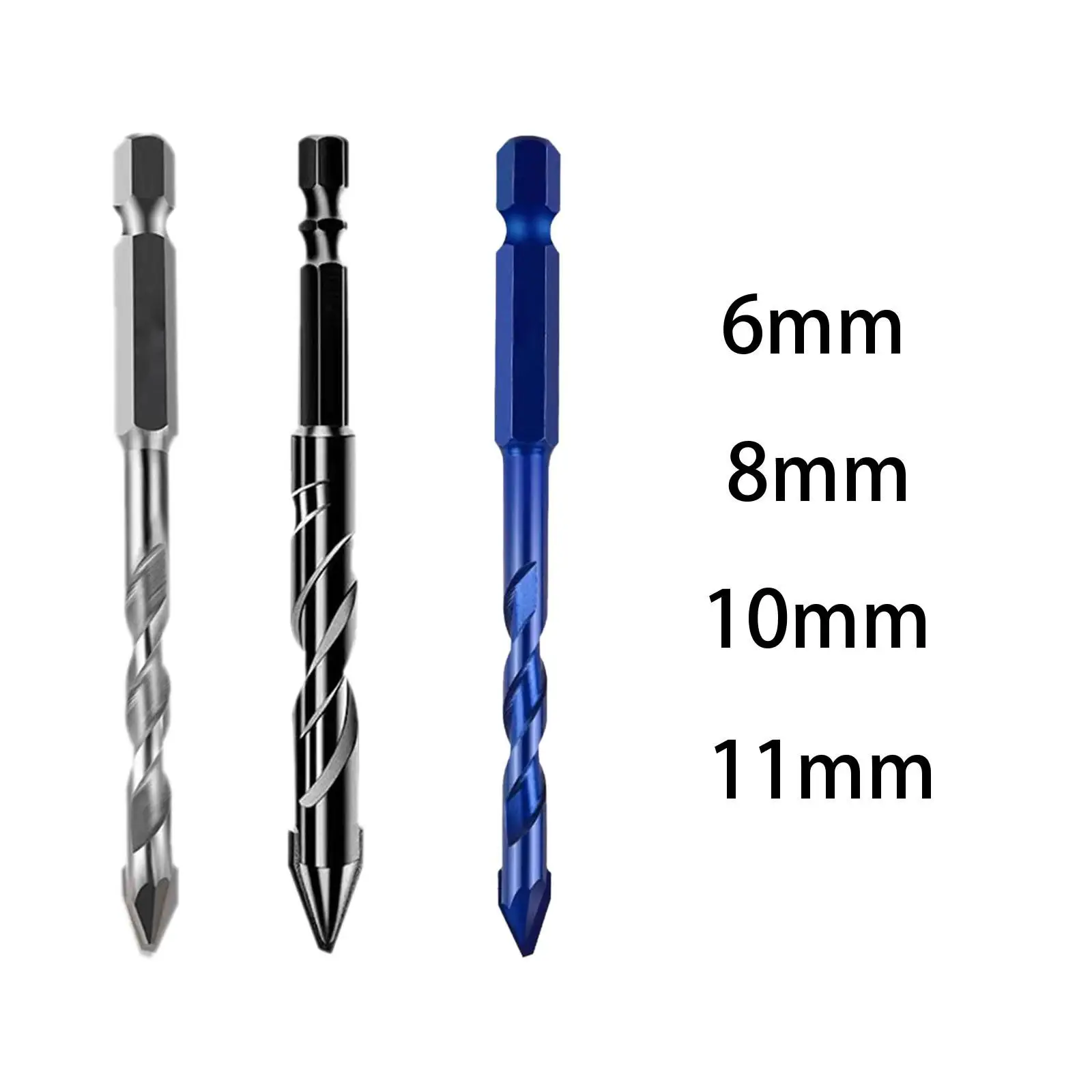 

Crooked Tip Eccentric Drill Bit Woodworking Hand Drill Attachment Easy to Use Hex Shank for Metal Concrete Cement Ceramic Glass