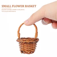 12pcs Mini Woven Basket Flower Storage Basket Dollhouse Flower Basket Small Easter Candy Gift Container Party Favor Decor Box 5