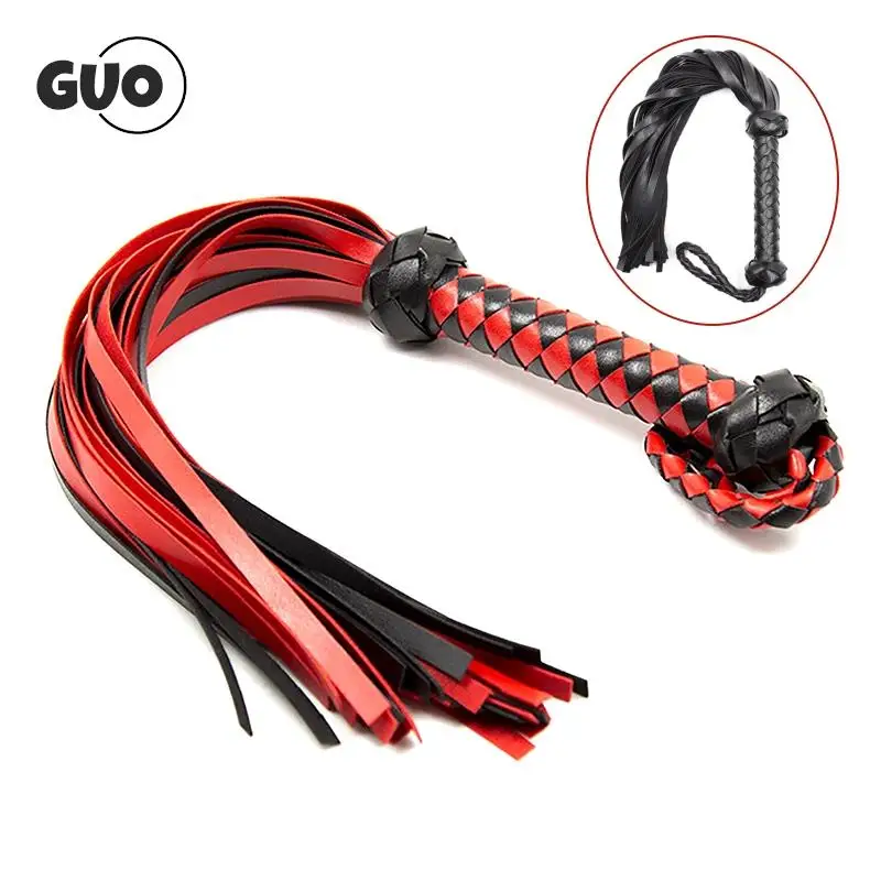 thumbnail image 2 of Horse Whips For Training 18.8 Inch Horse Riding Crop - PU Leather Whip With Red Heart Head & Gold Beads Pu Leather Whip Equestrian Training Silicone Heart 2 of 12