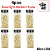 6pcs black lid