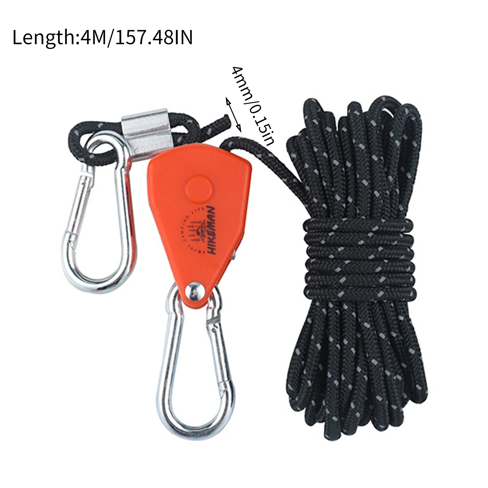 4mmx4m Reflective Camp Tent Rope Outdoor Guy Lines With Tensioner Noctilucent Camping Tent Lock Cord Tool Camping Line Picnic outdoor tent ropes