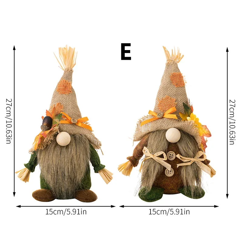 Thanksgiving Gnome Decorations – Fall Harvest Maple Pumpkin Gnomes for Table, Tiered Tray & Home Décor 5