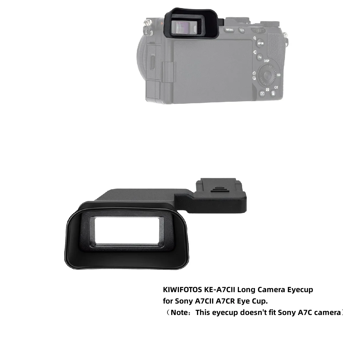 A7CII A7CR A7R A7R II A7R III A7C A6100 A6700 Augenmuschel-Okular, weiches Silikon, verlängerter Kamerasucher für spiegellose Sony-Serie – Detail 7