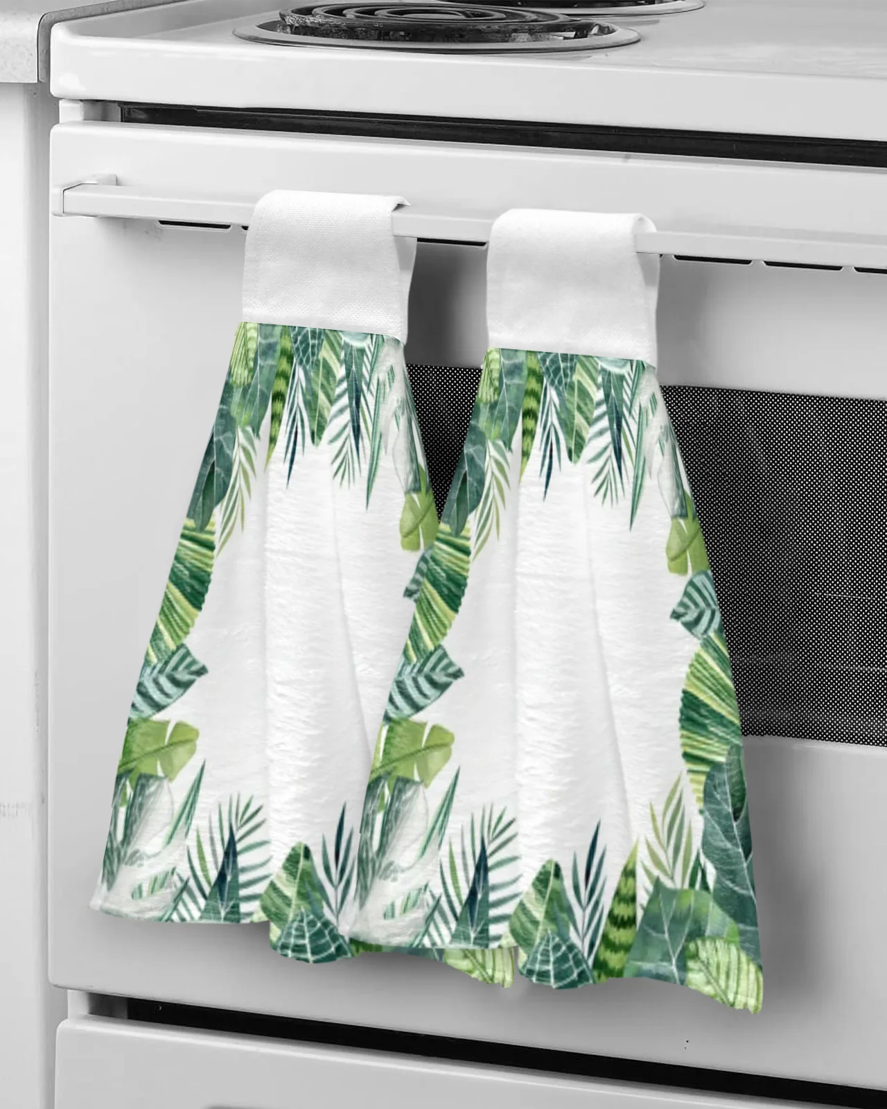 

Tropical Leaves Watercolor Hand Towels Microfiber Absorbent Soft Children Towel Handkerchief Bathroom Kitchen Dishcloth