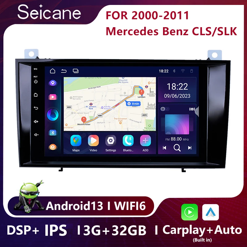 

Seicane Car Radio Multimedia Player Android 13 2din navigation For 2000-2011 Mercedes Benz SLK class R171 SLK200 SLK280 SLK300
