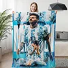 Winter Blanket Sofa Messi Digital Print King Size Warm Knee Bed Fleece Camping Custom Fluffy Soft Blankets Microfiber Bedding 3