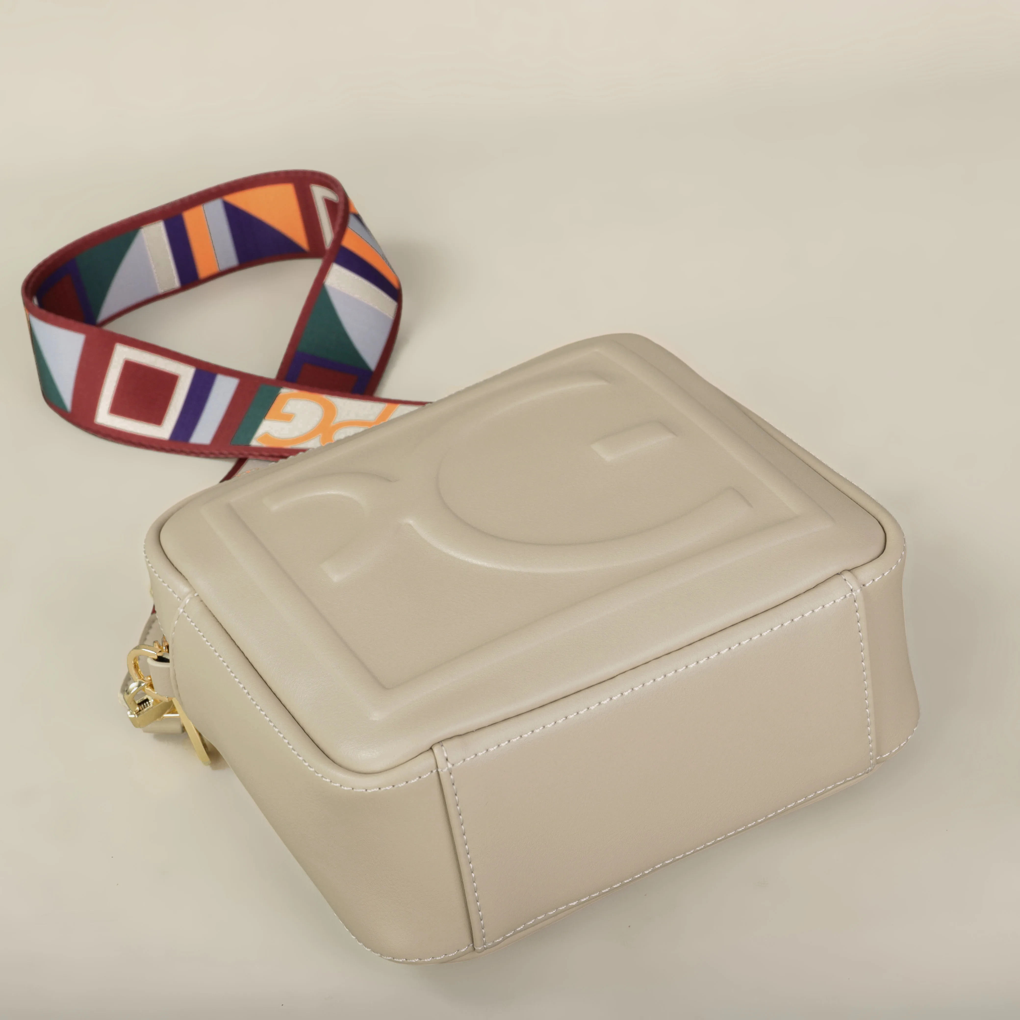Side view of the PU shoulder and crossbody bag