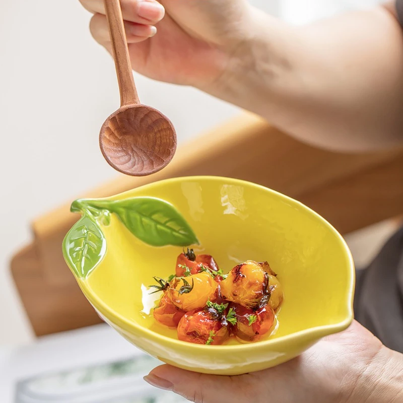 Whimsical Lemon Ceramic Bowl - Fun Kitchen Accessory for Salads, Soups, Snacks, and More