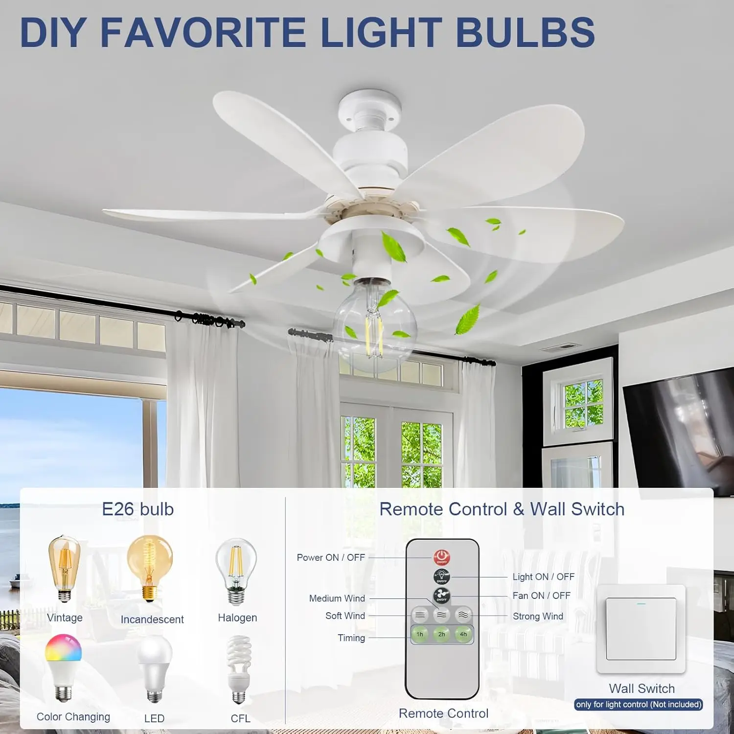 Buy Modern Creative LED Fan Ceiling Fan Ultra-Thin Modern Ceiling Lamp With Remote Control Quiet Ceiling Fan Bedroom Lights Living Room Office Kids Room Classroom Kindergarten Ceiling Fan Lighting White - View #9