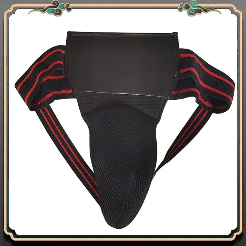Groin Protector For Boxing, Taekwondo, Kickboxing, For Martial Arts Training, Men Jockstrap Abdominal Protector Durable Black