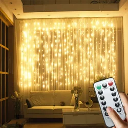 Curtain Fairy Lights String Indoor/Outdoor Backdrop Wedding Xmas Party