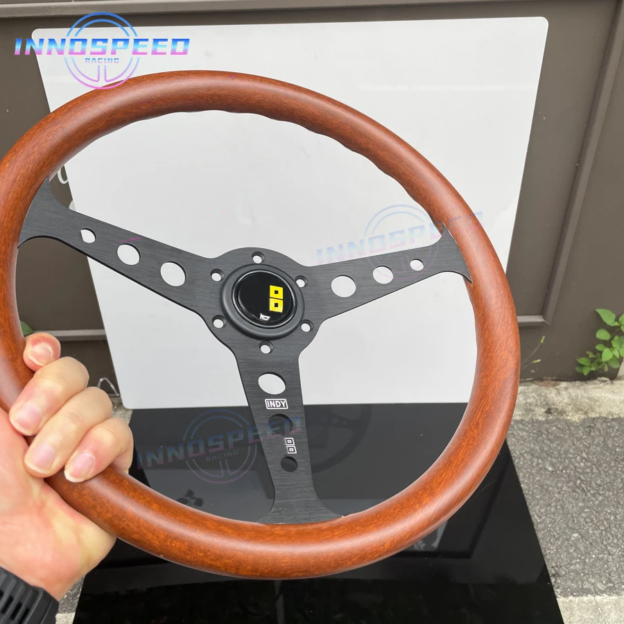 JDM Refitting 14inch Wood Steering Wheel Racing Sports Wooden